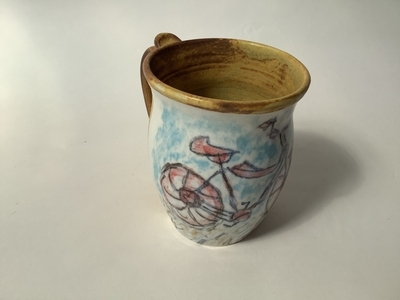 Bicycle on yellow mug