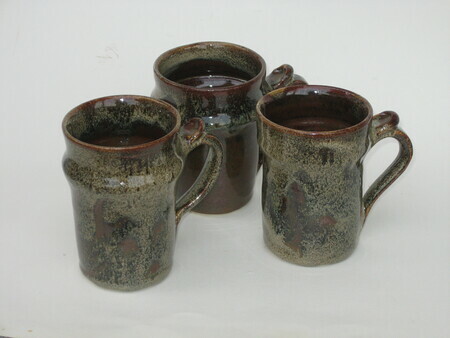 Brown with white decoration mugs